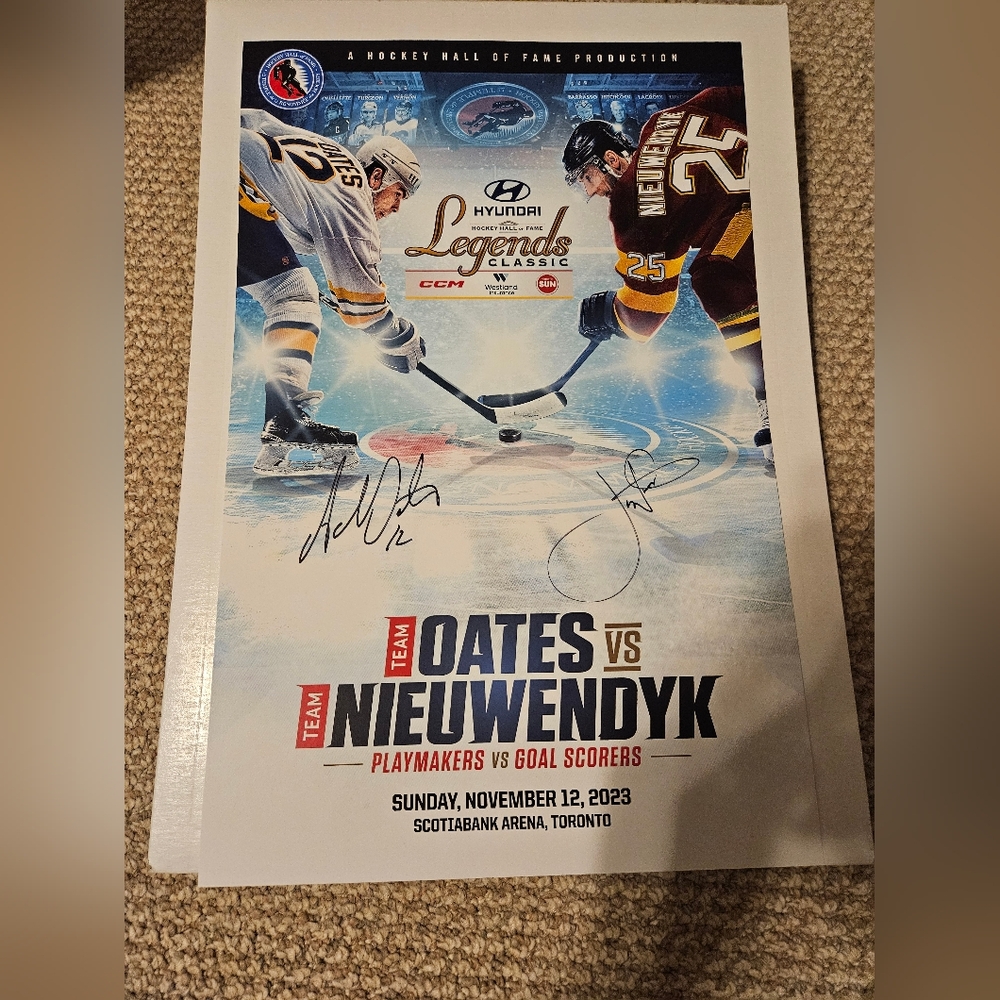 Autographed hockey poster